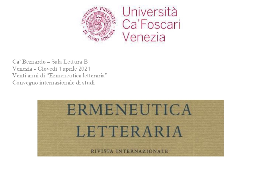 Convegno internazionale di studi &quot;Venti anni di «Ermeneutica letteraria»&quot;